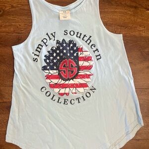Simply Southern Patriotic Blue Tank Top